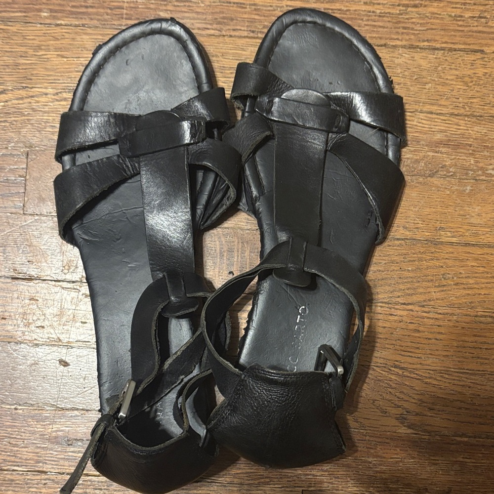 Franco Sarto Black Leather Sandals